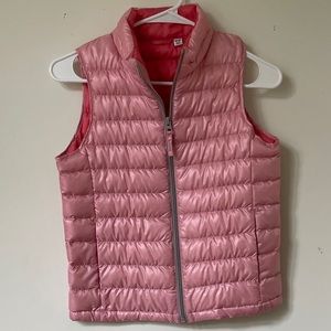 Pink Uniqlo puffer vest